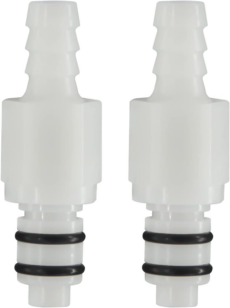 BBTUS 2PCS 1/4" 3/8" 5/16" Plastic In-Line Hose Barb Coupling Insert Quick Connector, Shut-Off Valved in Tube Quick Connector, Male Quick Connect Hose Fittings (2x Male Connector) (5/16") - Image 1